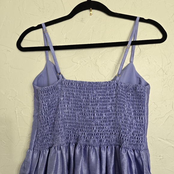 HUTCH Hemline Tiered Perwinkle Purple Shimmer Tommy Dress, S - Picture 7 of 13